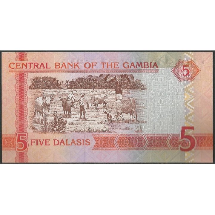 Gambia 5 Dalasis ND2006 P25a reverso