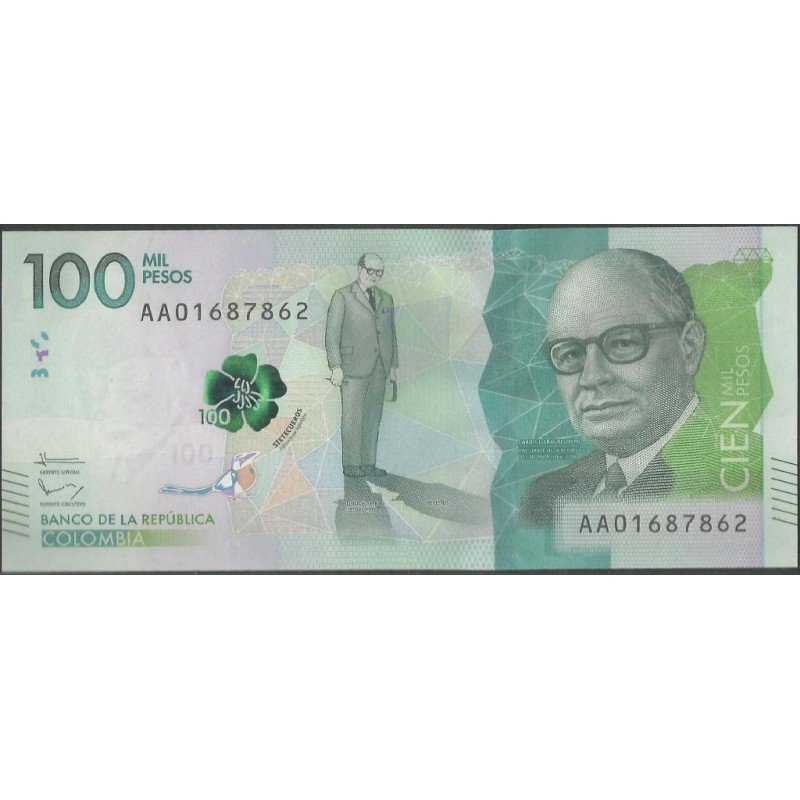 Billete de 100.000 Pesos 8 Ago 204 Serie AA BGWNF100-1