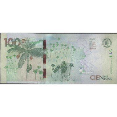 Billete de 100.000 Pesos 8 Ago 204 Serie AA BGWNF100-1