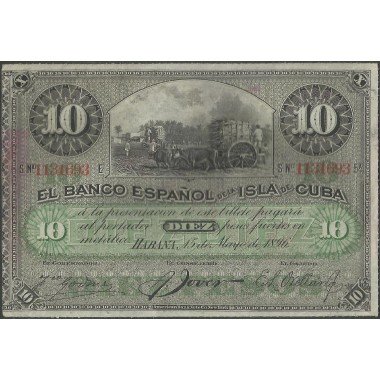 Cuba, 10 Pesos 15 May 1896 P49d