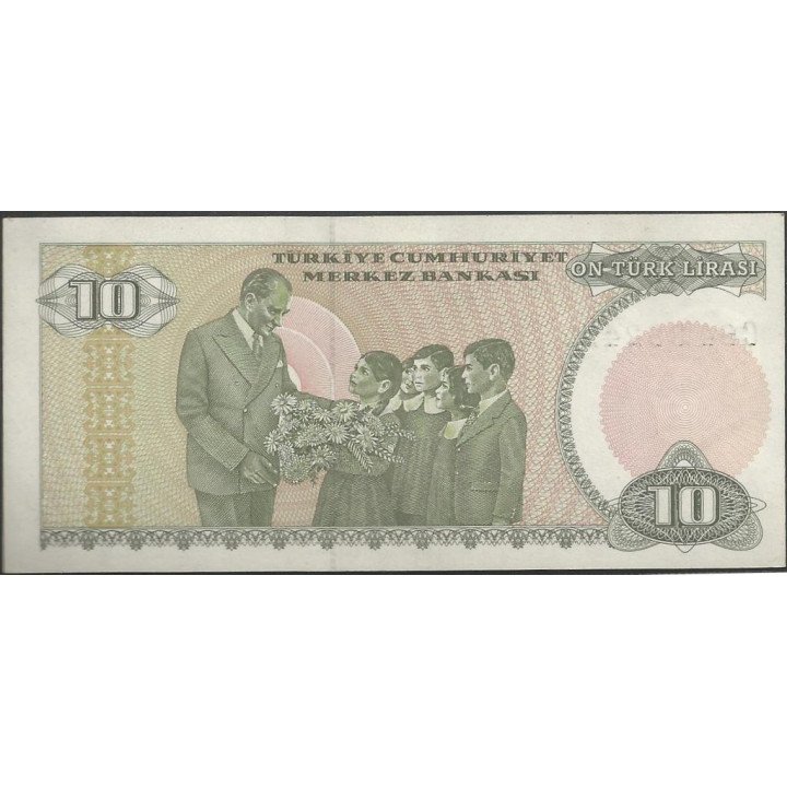 Turkya 10 Liras L1970 (1979) P192 reverso