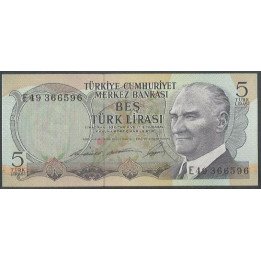 Turkya 5 Liras L1930 (1968) P179-2