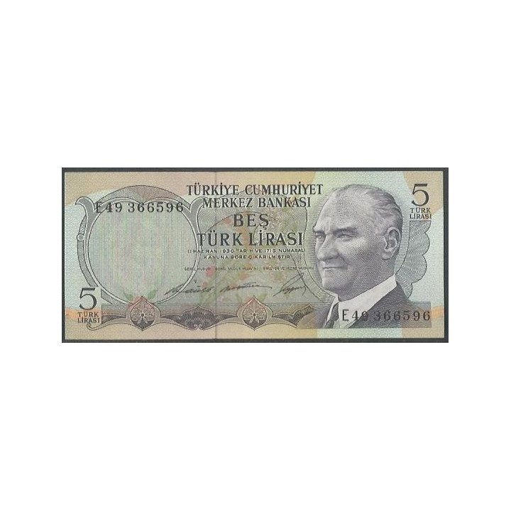 Turkya 5 Liras L1930 (1968) P179-2