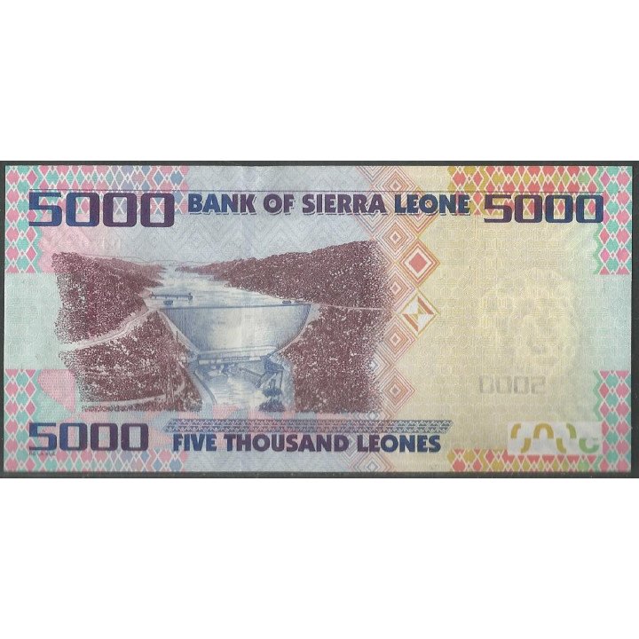 Sierra Leona 5.000 Leones 27 Abr 2010 P32a reverso