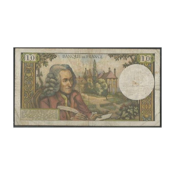 Francia 10 Francs 2 Jul 1970 P147c reverso