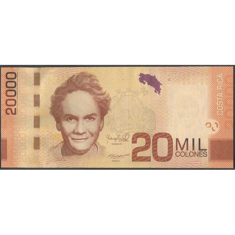 Costa Rica, 20.000 Colones 19 Sep 2012 P278b