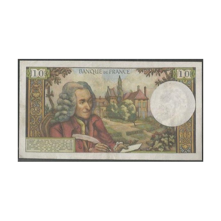 Francia 10 Francs 3 Feb 1972 P147d reverso