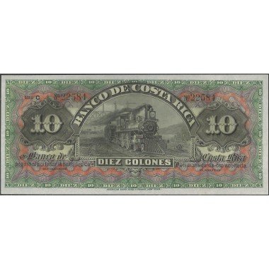 Costa Rica, 10 Colones 8 Ene 1908 Ps174r