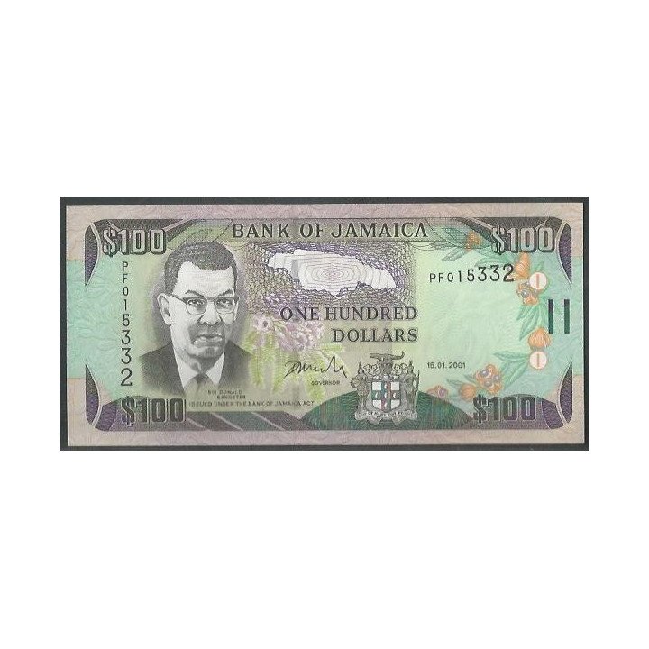 Jamaica 100 Dollars 15 Ene 2001 P80a
