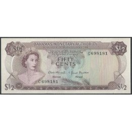 Bahamas 1/2 Dollar L1968 P26a