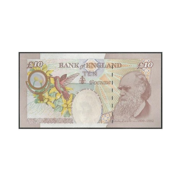 Inglaterra 10 Pounds 2012 P389d reverso