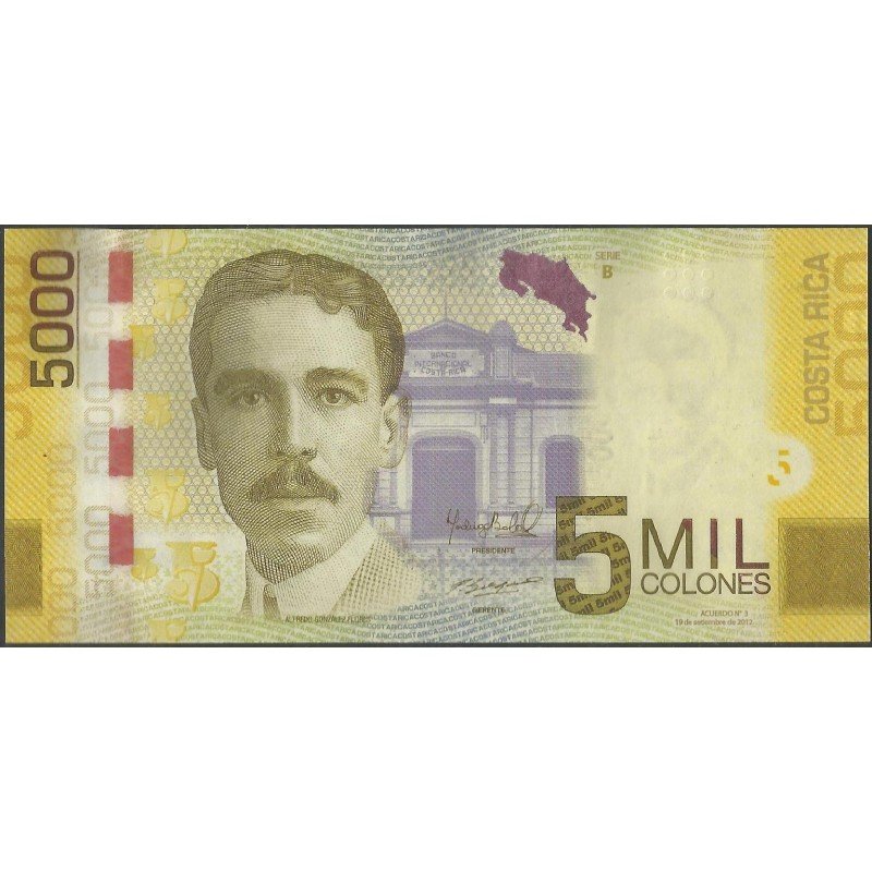 Costa Rica, 5.000 Colones 19 Sep 2012 P276b