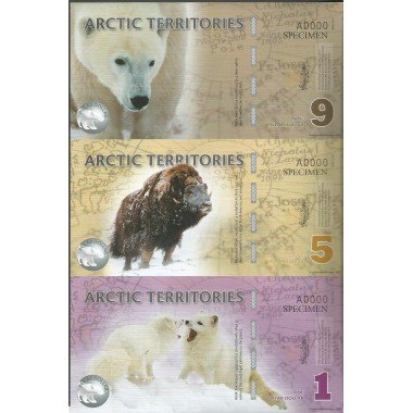 Artico, 1 - 5 - 9 Dollars 2012 Specimen