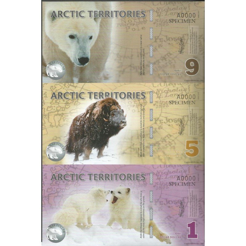 Artico, 1 - 5 - 9 Dollars 2012 Specimen