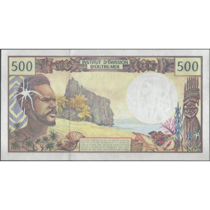 Territorios Franceses del Pacifico 1.000 Francs ND1992 Firma 12 P1g reverso