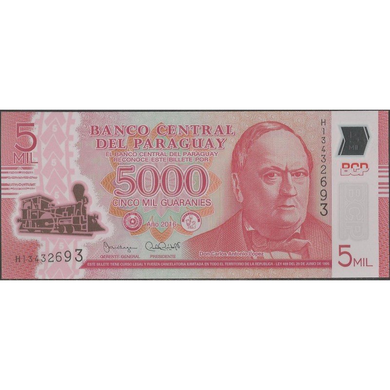 Paraguay, 5.000 Guaranies 2016 P234b