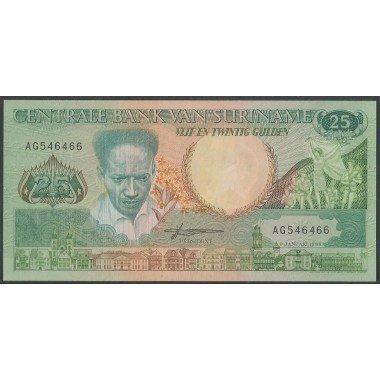 Suriname, 25 Gulden 9 Ene 1988 P132b