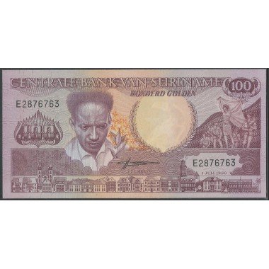 Suriname, 100 Gulden 1 Jul 1986 P133a
