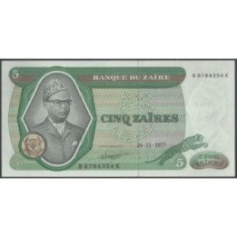 Zaire - Kivu 5 Zaires 24 Nov 1977 PR3c