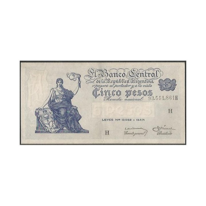 Argentina 5 Pesos ND1951-9 Serie H P264x