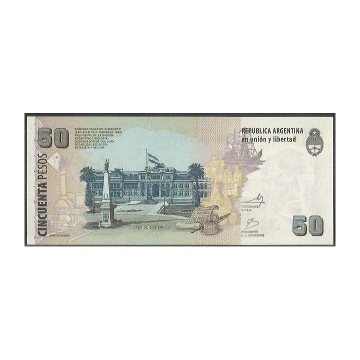 Argentina 50 Pesos ND2003-13 Serie F P356 reverso