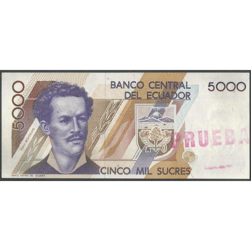 Ecuador, 5.000 Sucres ND1991-9 P128 PRUEBA