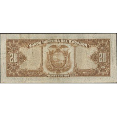 Ecuador, 20 Sucres 5 Nov 1969 KY P103b