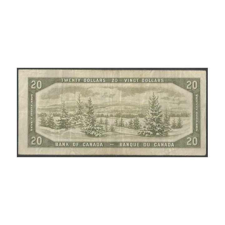 Canada 20 Dollars 1954 (1961-70) P80b reverso