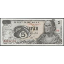 Mexico 5 Pesos 27 Jun 1972 Serie 1AQ P62c