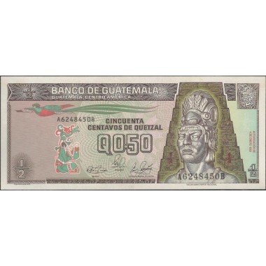 Guatemala, 50 Centavos 4 Ene 1989 P72a