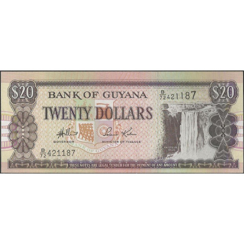 Guyana, 20 Dollars ND1996 Firma 13 P30d