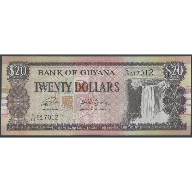 Guyana, 20 Dollars ND1996 Firma 16 P30f