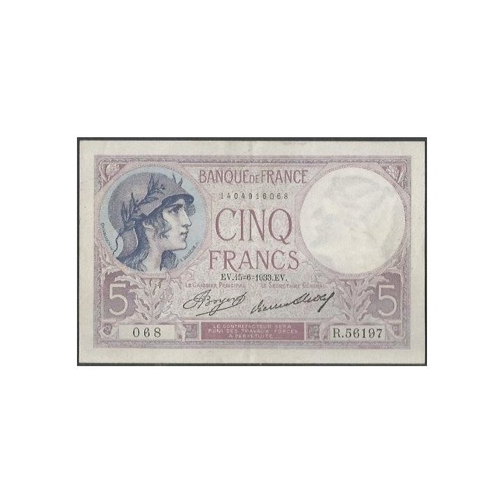 Francia 5 Francs 15 Jun 1933 P72e