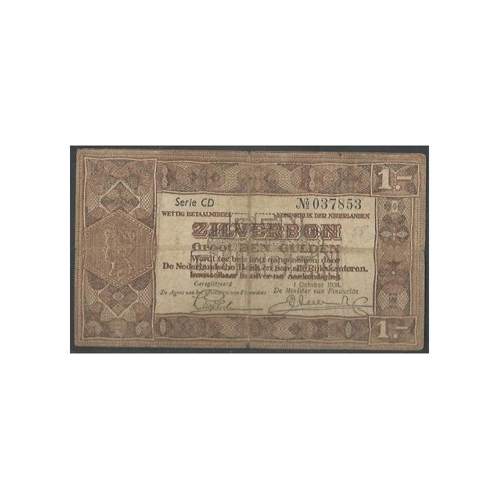Holanda 1 Gulden 1 Oct 1938 P61