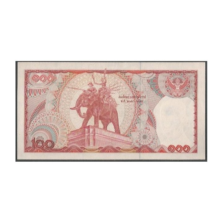 Tailandia 100 Bath ND1978 Firma 50 P89 reverso