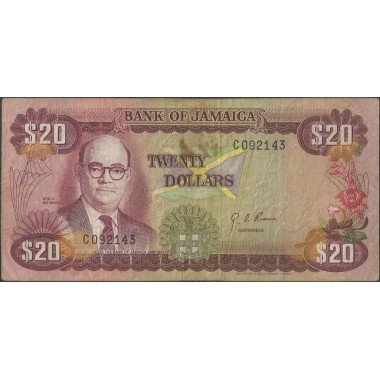 Jamaica, 20 Dollars L1960 (1976) P63