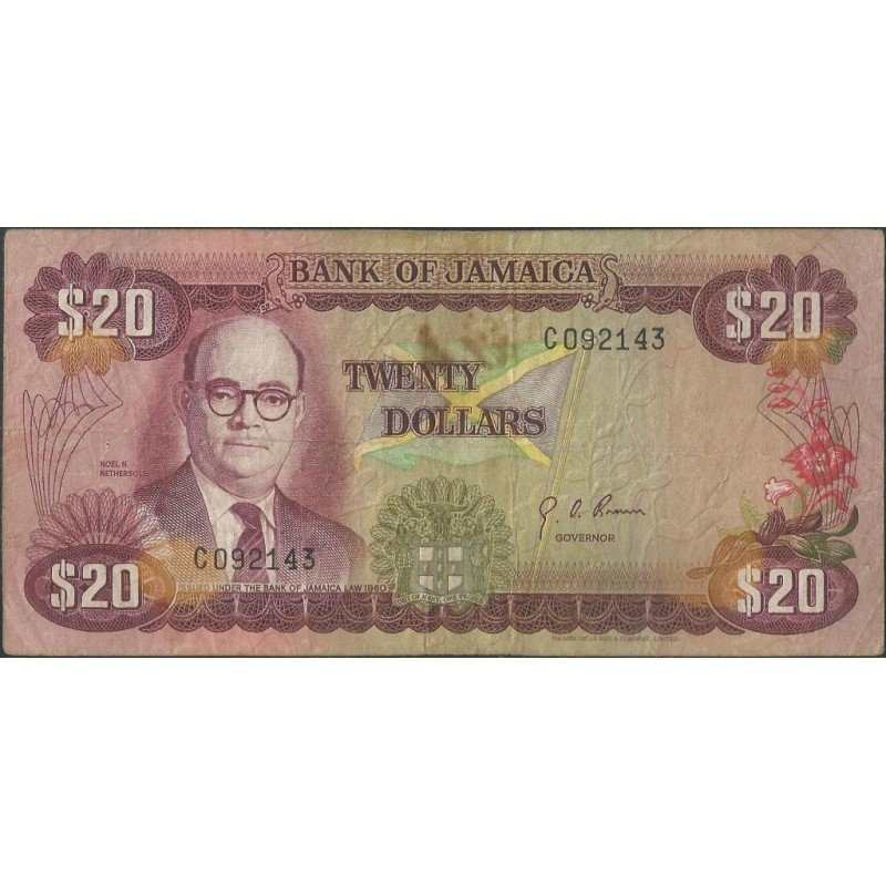 Jamaica, 20 Dollars L1960 (1976) P63