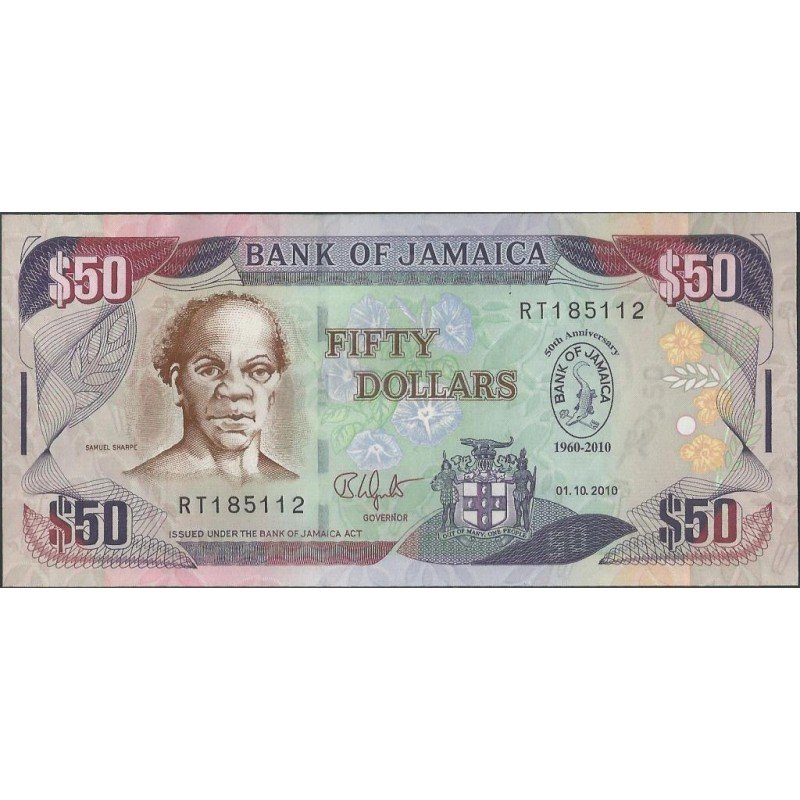 Jamaica, 50 Dollars 1 Oct 2010 P88