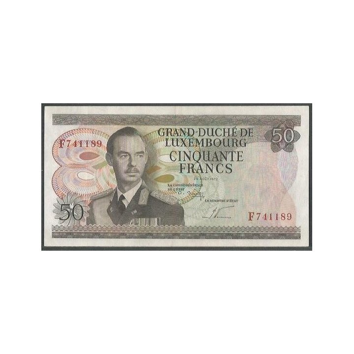 Luxemburgo 50 Francs 25 Ago 1972 P55b