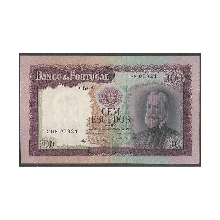 Portugal 100 Escudos 19 Dic 1961 P165a2