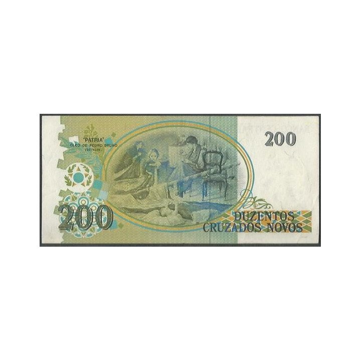 Brasil 200 Cruzeiros ND1990 P225b reverso