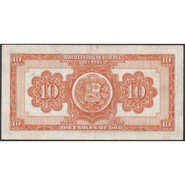 Peru, 10 Soles 17 Feb 1955 P71a