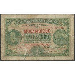 Mozambique 1 Escudo 1 Sep 1941 P84
