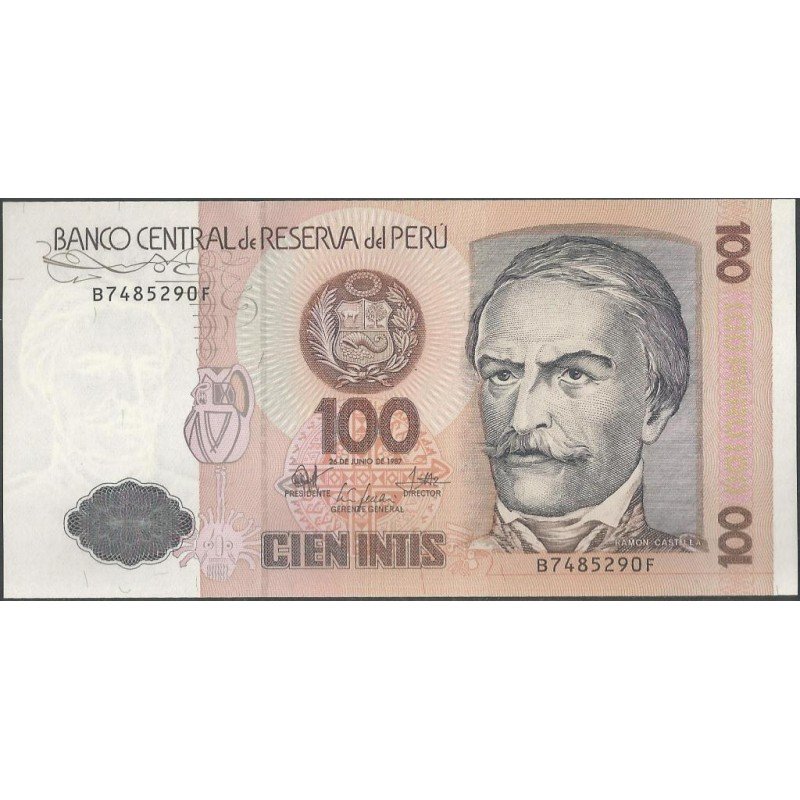 Peru, 100 Intis 26 Jun 1987 P133