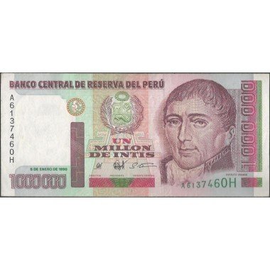 Peru, 1.000.000 Intis 5 Ene 1990 P148