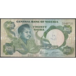 Nigeria 20 Naira ND1984-2000 Firma 6 P26b