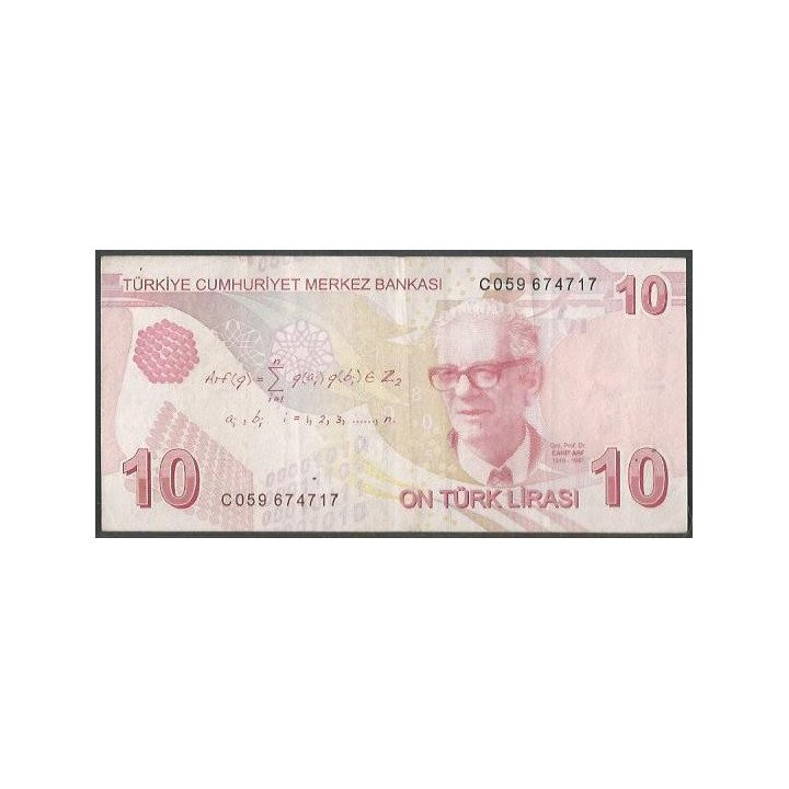 Turkya 10 Liras ND2009 P223c reverso
