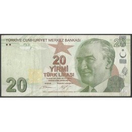 Turkya 20 Liras ND2009 P224b