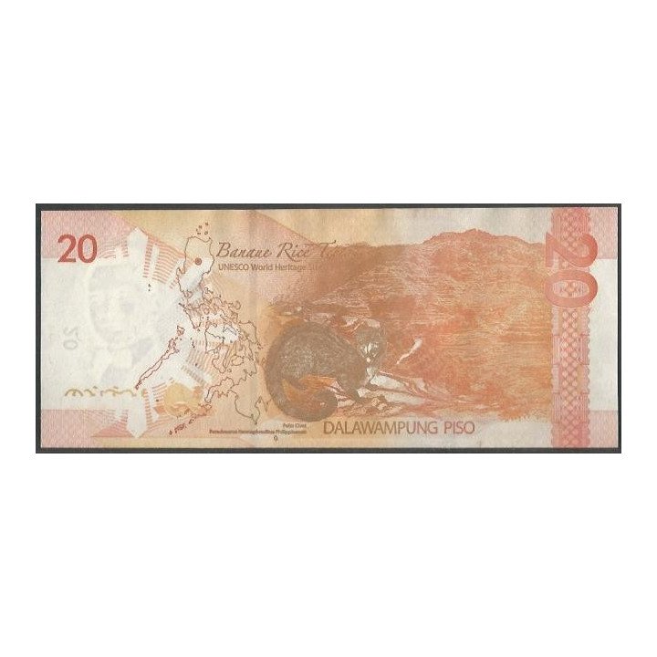 Filipinas 20 Piso 2013 P206a reverso