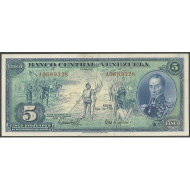 Venezuela, 5 Bolivares 10 May 1966 A 7 Dig P49